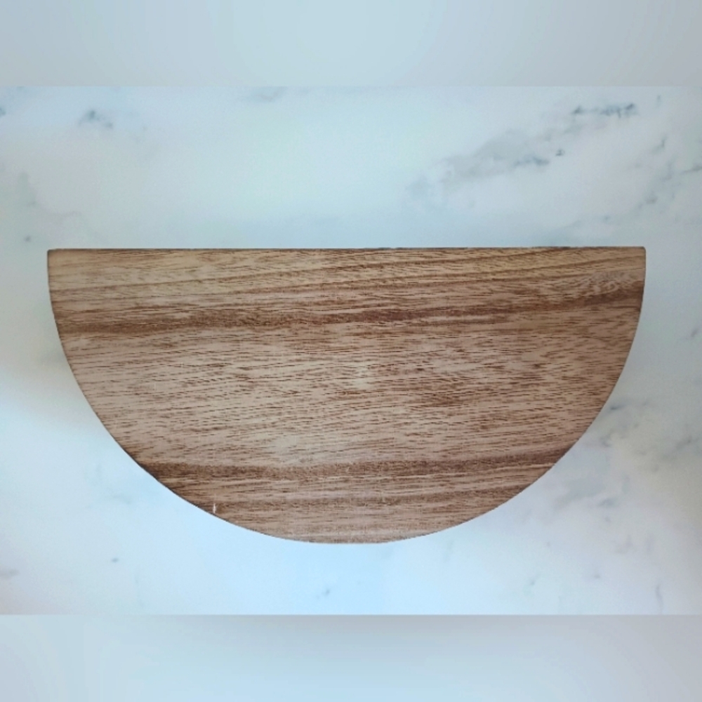 1 Wall Mounted Wooden Semi-circle Floating Shelve - Picture 3 of 8